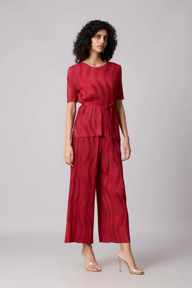 Scarlet Sage CoOrd Sets Lina Set 8211 Dark Red 8211 Women