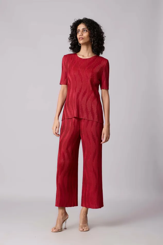Scarlet Sage CoOrd Sets Lina Set 8211 Dark Red 8211 Women