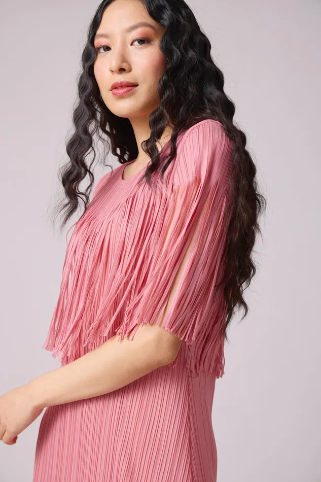 Scarlet Sage Dresses Alisha Fringe Dress 8211 Pink 8211 Women
