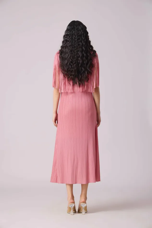 Scarlet Sage Dresses Alisha Fringe Dress 8211 Pink 8211 Women