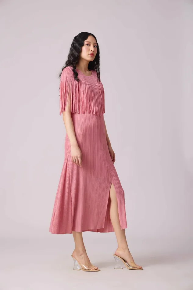 Scarlet Sage Dresses Alisha Fringe Dress 8211 Pink 8211 Women
