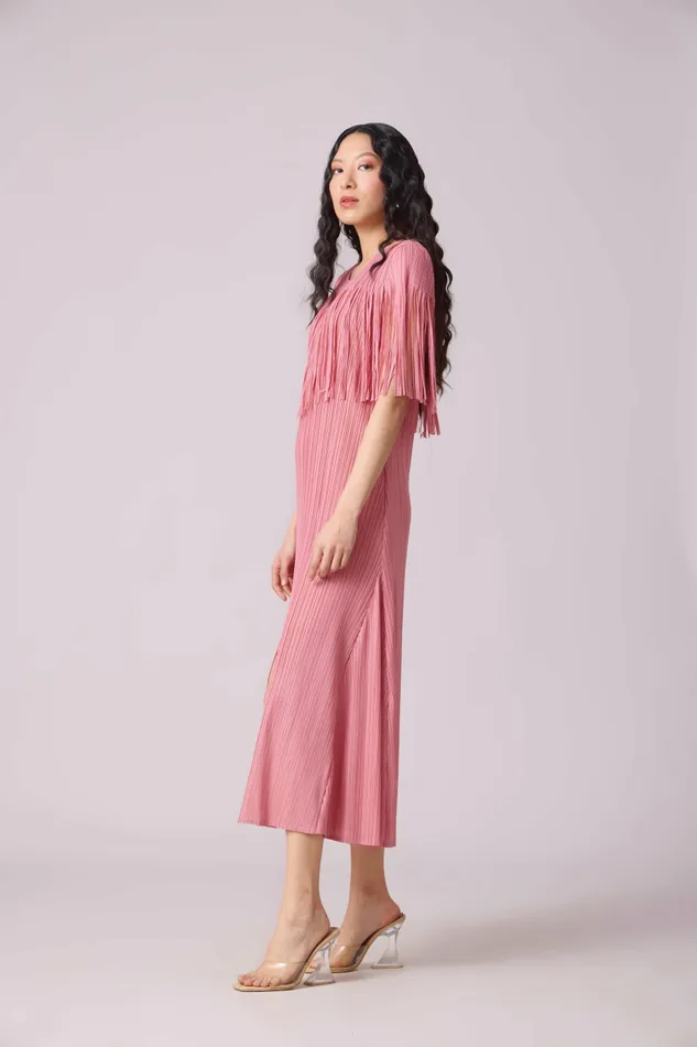 Scarlet Sage Dresses Alisha Fringe Dress 8211 Pink 8211 Women