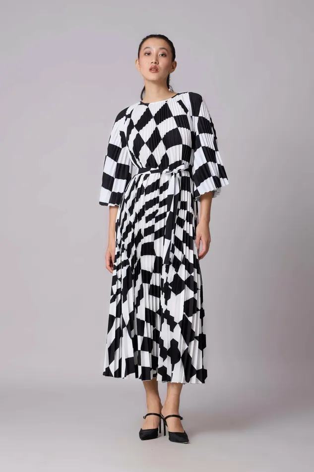 Scarlet Sage Dresses Ariel Maxi Dress 8211 Black and White 8211 Women
