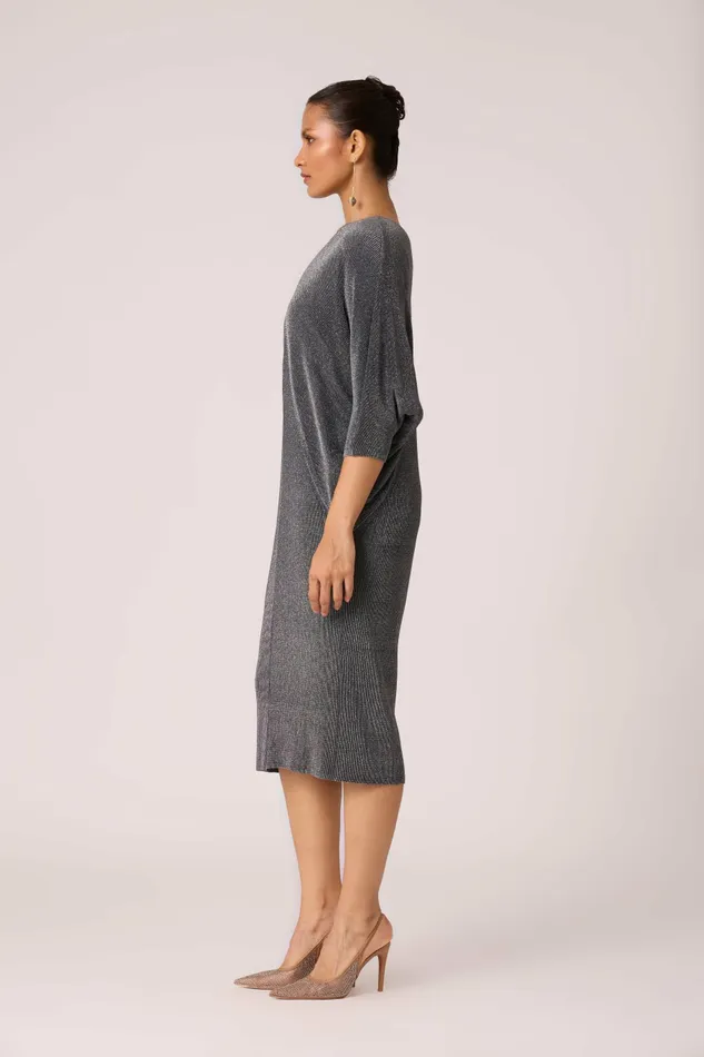 Scarlet Sage Dresses Blake Dress 8211 Metallic Black and Silver 8211 Women