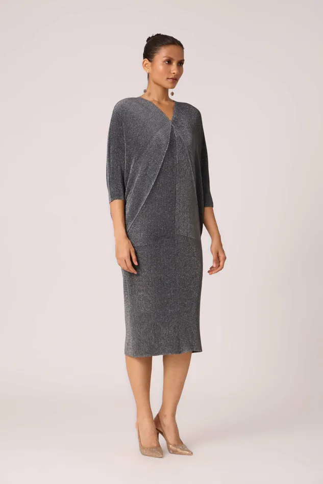 Scarlet Sage Dresses Blake Dress 8211 Metallic Black and Silver 8211 Women