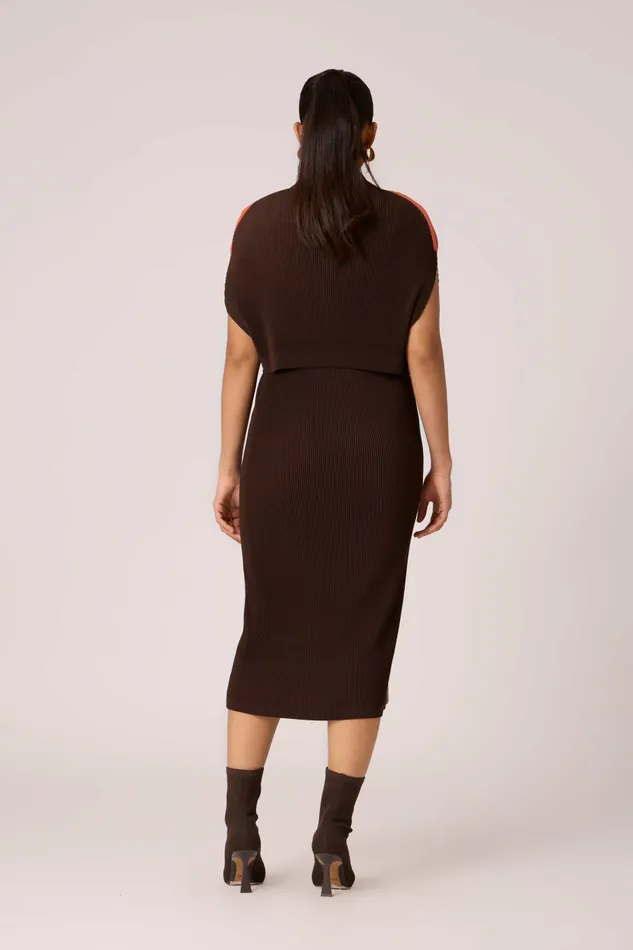 Scarlet Sage Dresses Josie Dual Colour Dress 8211 Brown and Taupe 8211 Women