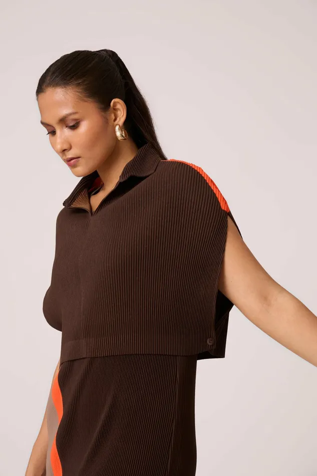 Scarlet Sage Dresses Josie Dual Colour Dress 8211 Brown and Taupe 8211 Women