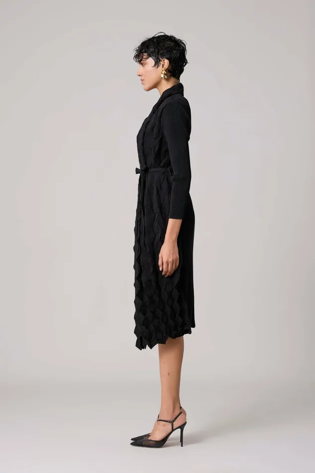 Scarlet Sage Dresses Paula Textured Overlay Dress 8211 Black 8211 Women