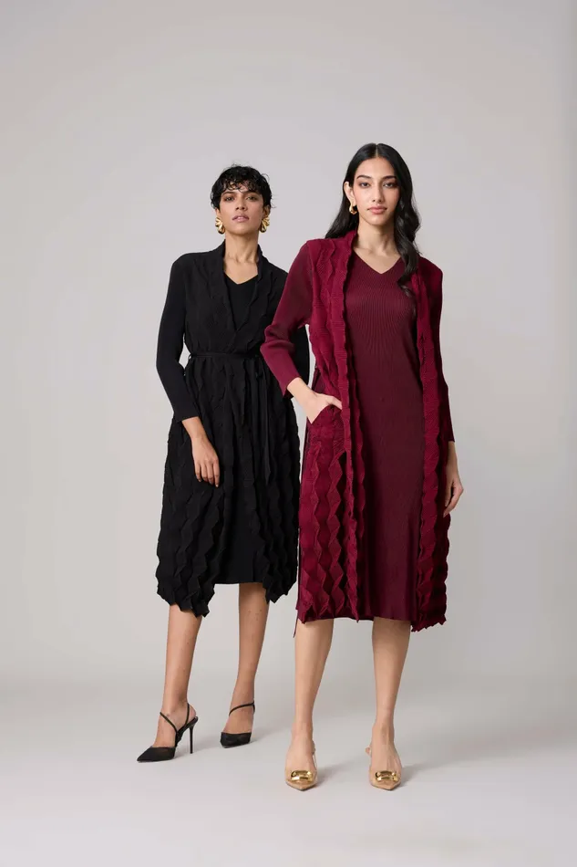 Scarlet Sage Dresses Paula Textured Overlay Dress 8211 Black 8211 Women
