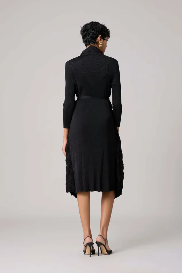 Scarlet Sage Dresses Paula Textured Overlay Dress 8211 Black 8211 Women