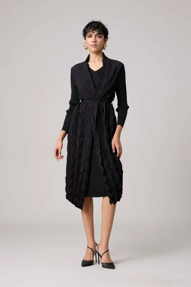Scarlet Sage Dresses Paula Textured Overlay Dress 8211 Black 8211 Women