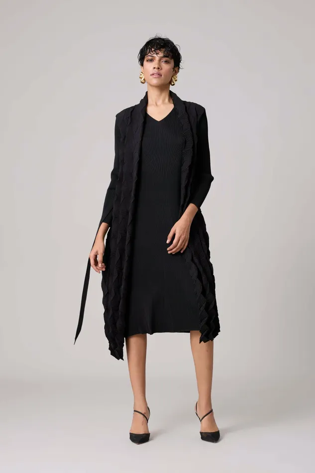Scarlet Sage Dresses Paula Textured Overlay Dress 8211 Black 8211 Women
