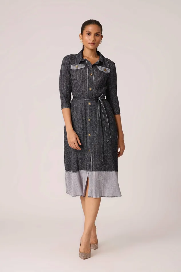 Scarlet Sage Dresses Wynona Denim Shirt Dress 8211 Navy 8211 Women