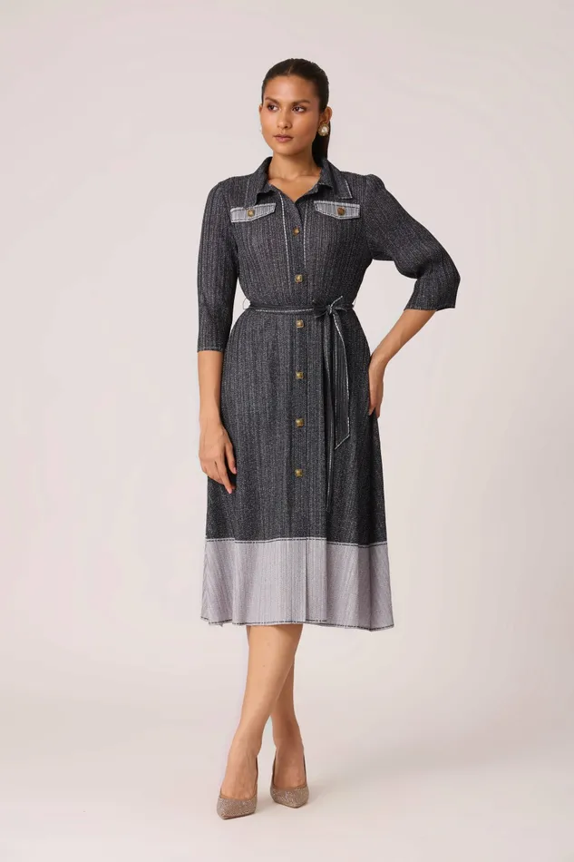 Scarlet Sage Dresses Wynona Denim Shirt Dress 8211 Navy 8211 Women