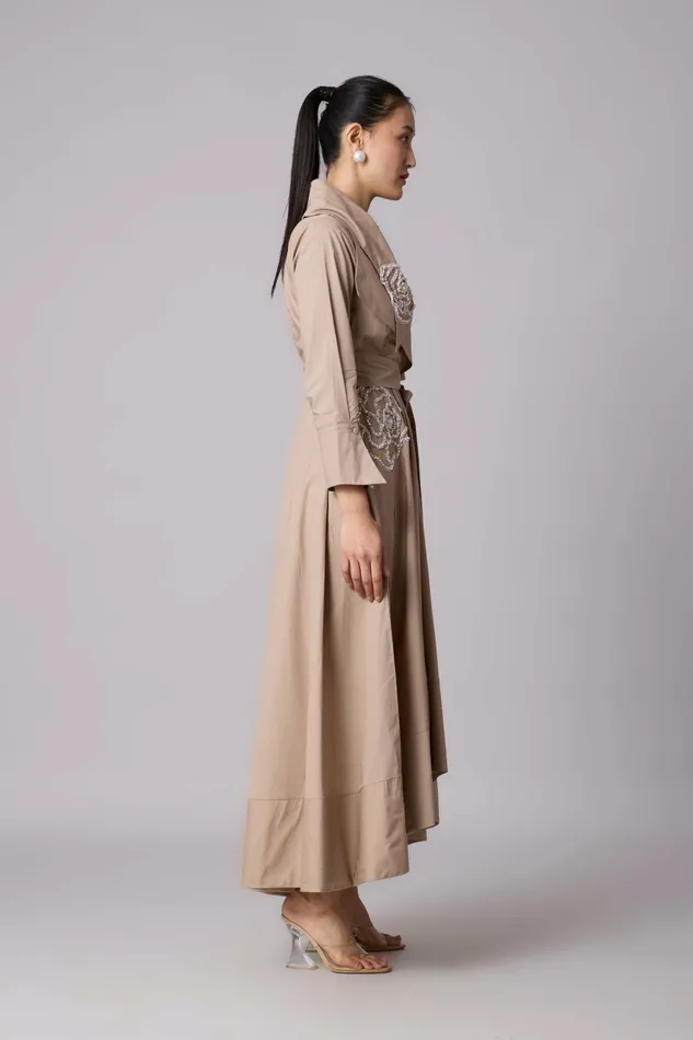 Scarlet Sage Dresses Zora Applique Dress 8211 Khaki 8211 Women
