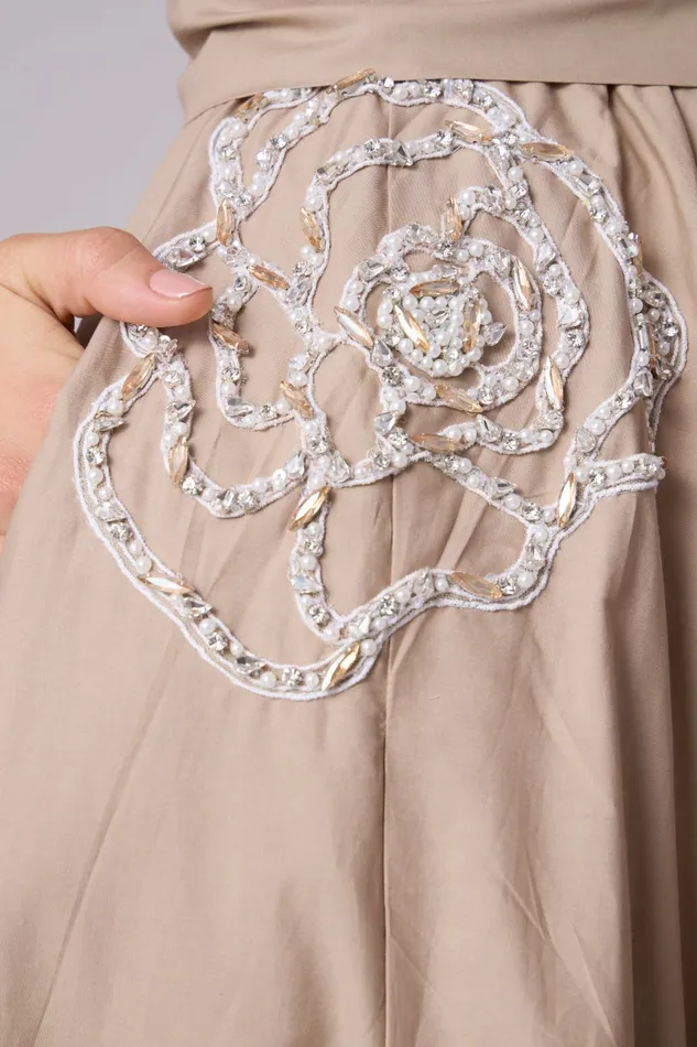 Scarlet Sage Dresses Zora Applique Dress 8211 Khaki 8211 Women