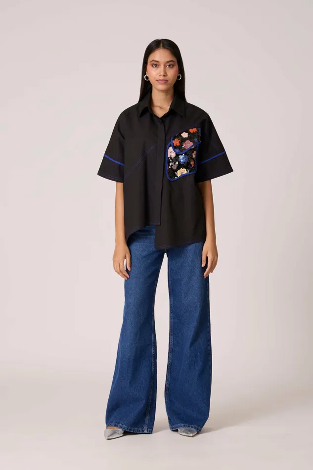 Scarlet Sage Tops Andrea Shirt 8211 Black 8211 Women