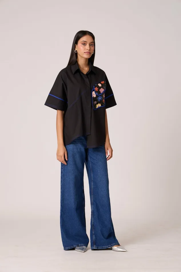 Scarlet Sage Tops Andrea Shirt 8211 Black 8211 Women