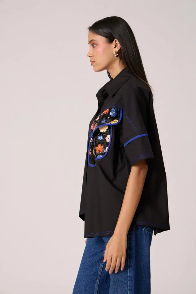 Scarlet Sage Tops Andrea Shirt 8211 Black 8211 Women