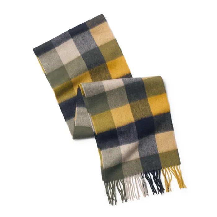 Scarves and Neckwear Men Orvis Barbour Large Tattersall Scarf Forest