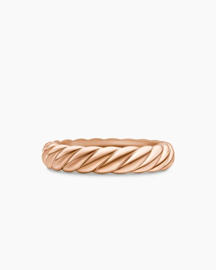 Sculpted Cable Band Ring In 18K Rose Gold 46mm Women David Yurman Band