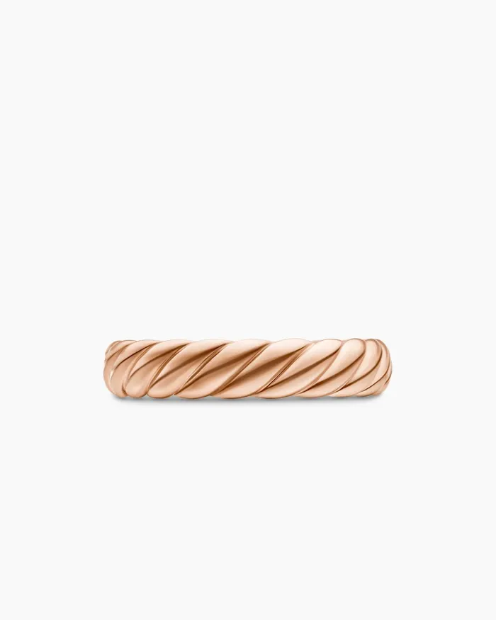 Sculpted Cable Band Ring In 18K Rose Gold 46mm Women David Yurman Band Sculpted Cable Band Ring In 18K Rose Gold 46mm Women David Yurman Band
