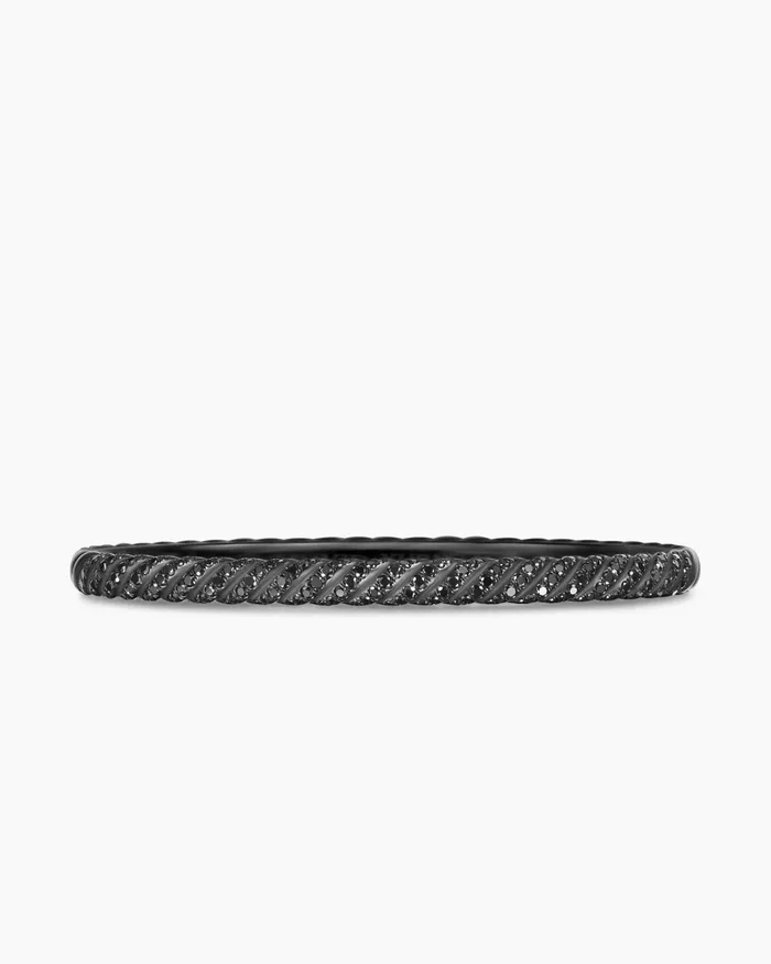 Sculpted Cable Bangle Bracelet In Black Titanium With Diamonds 45mm Women David Yurman Bangle Sculpted Cable Bangle Bracelet In Black Titanium With Diamonds 45mm Women David Yurman Bangle