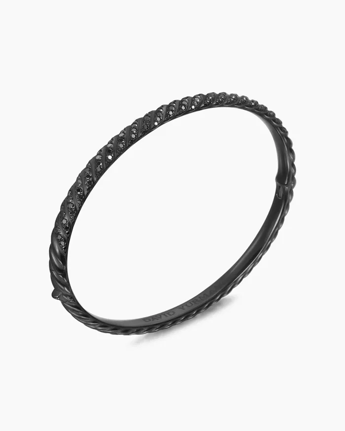 Sculpted Cable Bangle Bracelet In Black Titanium With Diamonds 45mm Women David Yurman Bangle