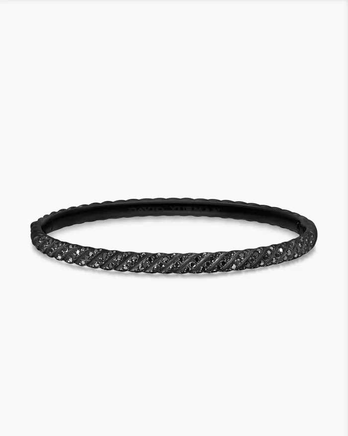 Sculpted Cable Bangle Bracelet In Black Titanium With Diamonds 45mm Women David Yurman Bangle