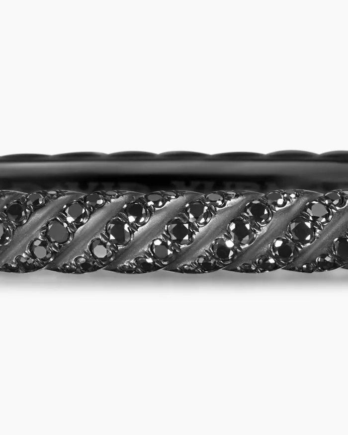 Sculpted Cable Bangle Bracelet In Black Titanium With Diamonds 45mm Women David Yurman Bangle