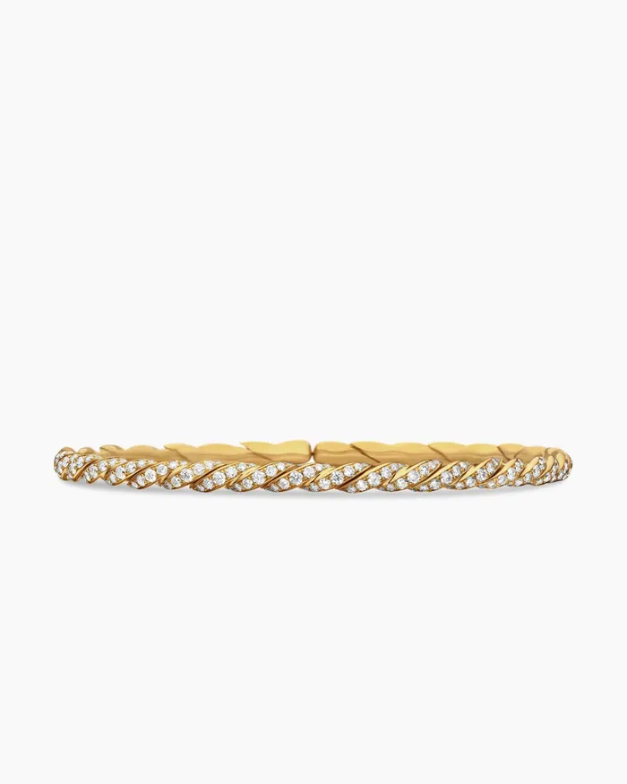 Sculpted Cable Flex Bracelet In 18K Yellow Gold 35mm Women David Yurman Bangle