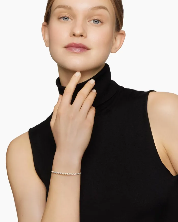 Sculpted Cable Flex Bracelet In 18K Yellow Gold 35mm Women David Yurman Bangle Sculpted Cable Flex Bracelet In 18K Yellow Gold 35mm Women David Yurman Bangle