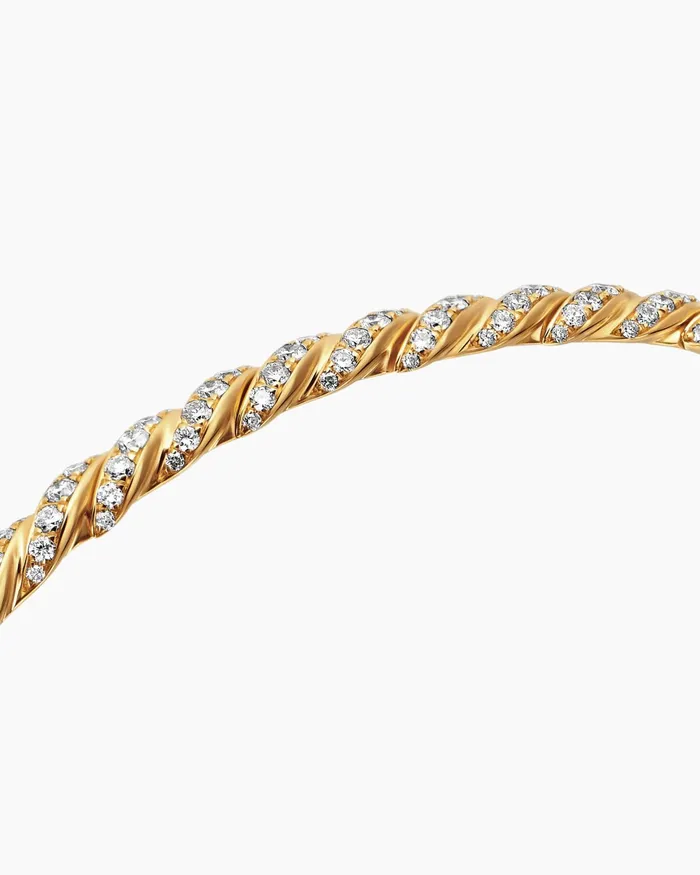 Sculpted Cable Flex Bracelet In 18K Yellow Gold 35mm Women David Yurman Bangle Sculpted Cable Flex Bracelet In 18K Yellow Gold 35mm Women David Yurman Bangle