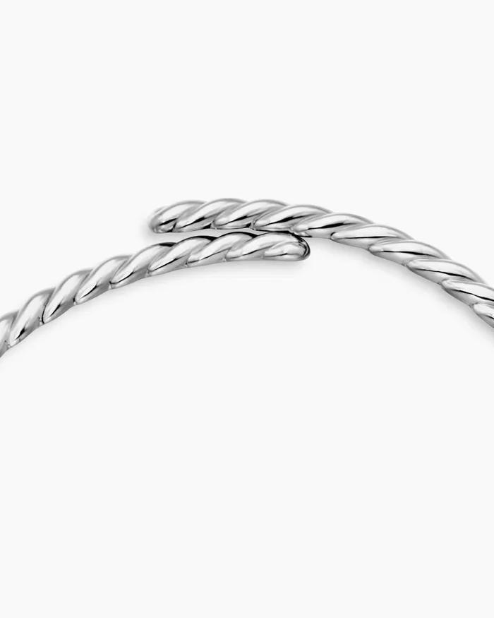 Sculpted Cable Flex Necklace In 18K White Gold With Diamonds 75mm Women David Yurman Statement Sculpted Cable Flex Necklace In 18K White Gold With Diamonds 75mm Women David Yurman Statement