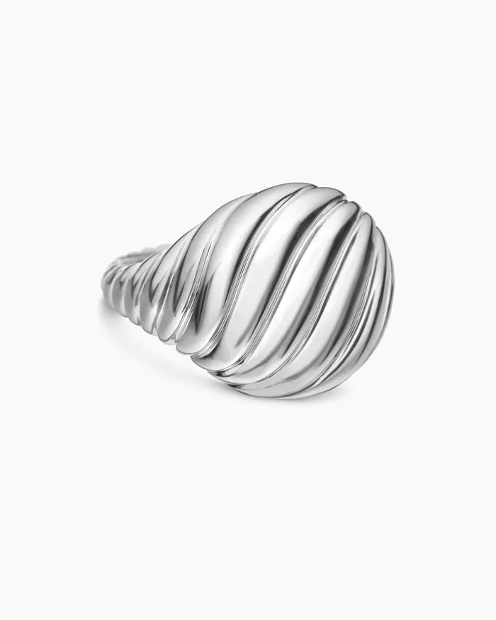 Sculpted Cable Pinky Ring In Sterling Silver 13mm Women David Yurman Pinky