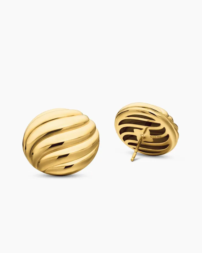 Sculpted Cable Stud Earrings In 18K Yellow Gold 20mm Women David Yurman Stud Sculpted Cable Stud Earrings In 18K Yellow Gold 20mm Women David Yurman Stud
