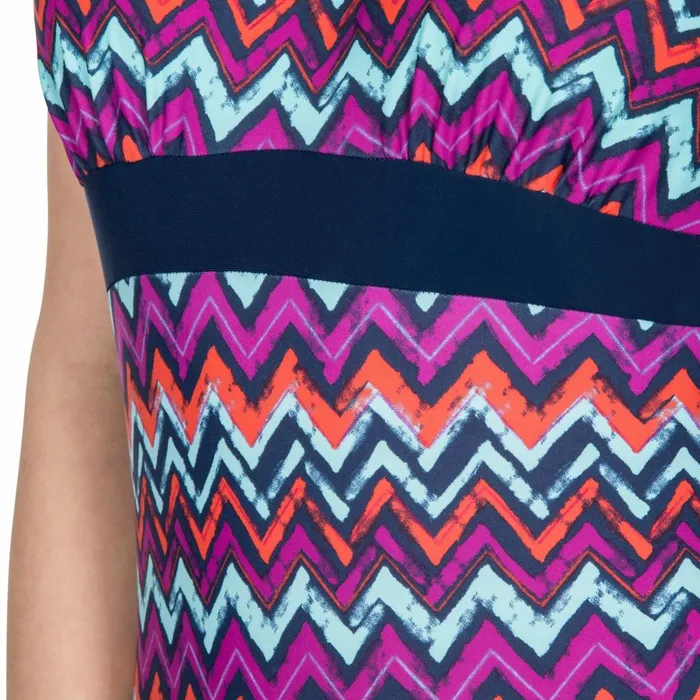 Sheila Halterneck Swimming Costume Zigzag Print Women Trespass Swimwear