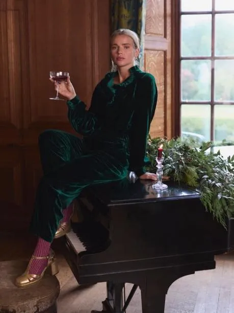 Shirts and Blouses Women Joules Green Velvet Blouse