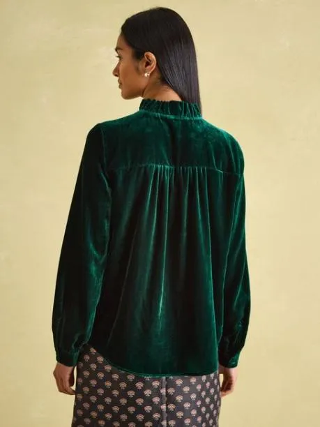 Shirts and Blouses Women Joules Green Velvet Blouse