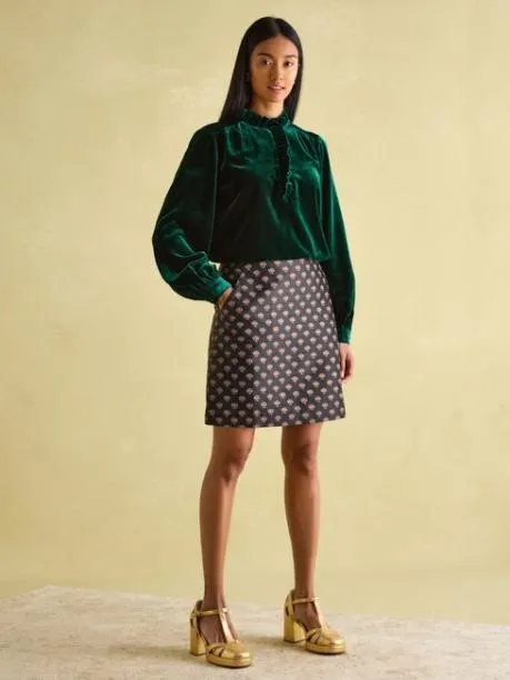 Shirts and Blouses Women Joules Green Velvet Blouse