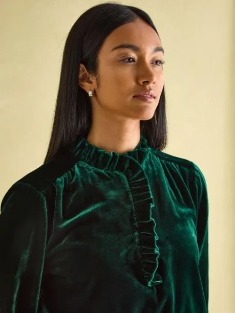 Shirts and Blouses Women Joules Green Velvet Blouse