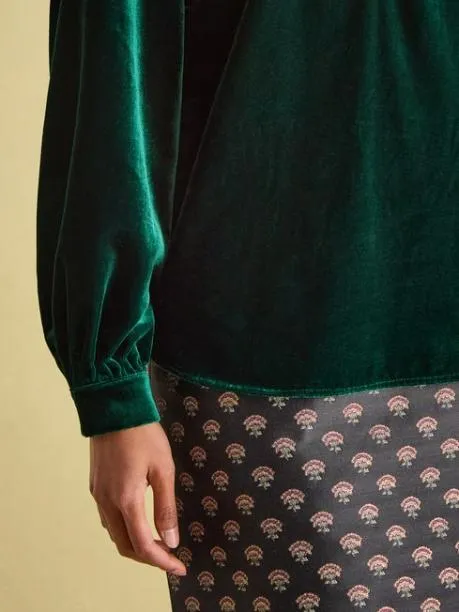Shirts and Blouses Women Joules Green Velvet Blouse