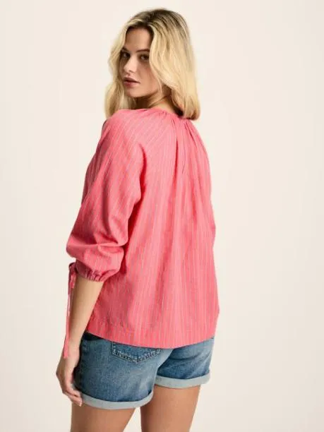 Shirts and Blouses Women Joules RedBlue Tie Cuff Blouse