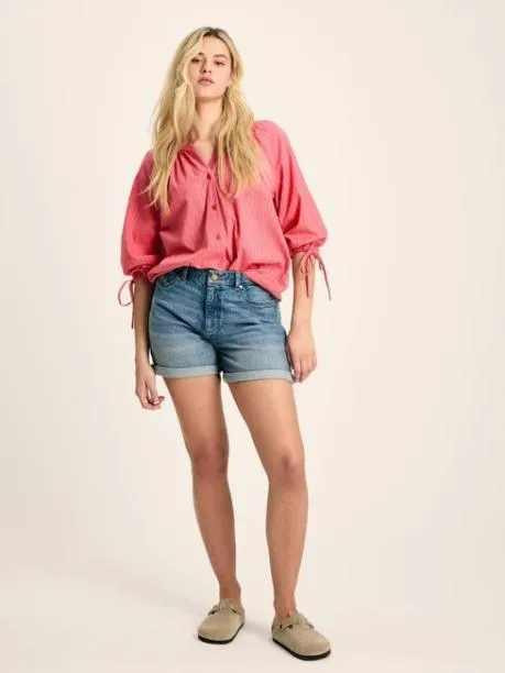 Shirts and Blouses Women Joules RedBlue Tie Cuff Blouse