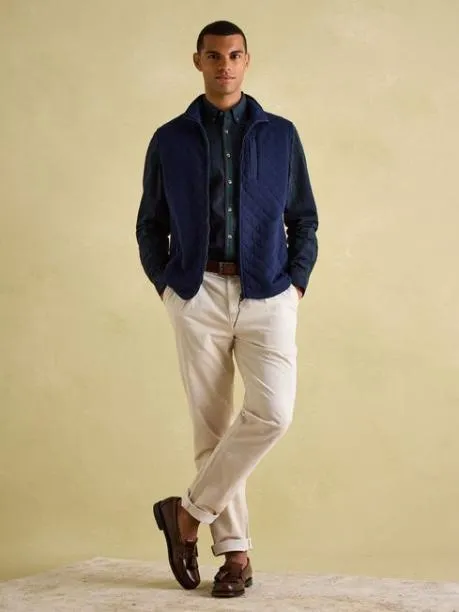 Shirts Men Joules Navy Blue Checked Cotton Poplin Shirt