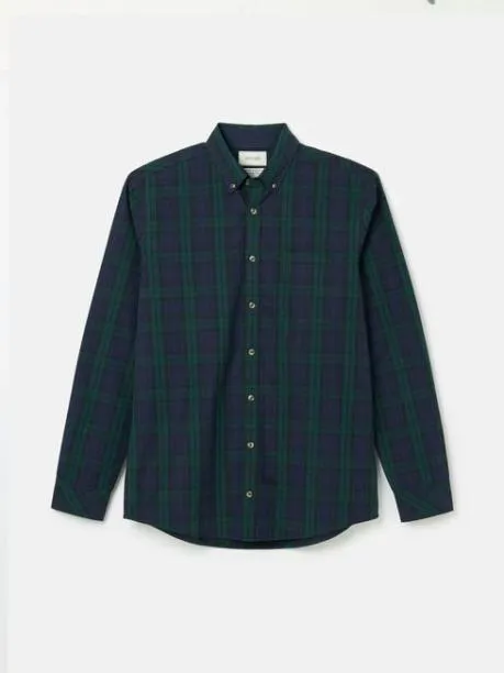 Shirts Men Joules Navy Blue Checked Cotton Poplin Shirt