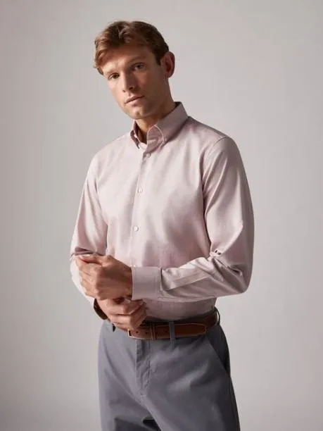 Shirts Men Joules Next Neutral Slim Fit Oxford Shirt
