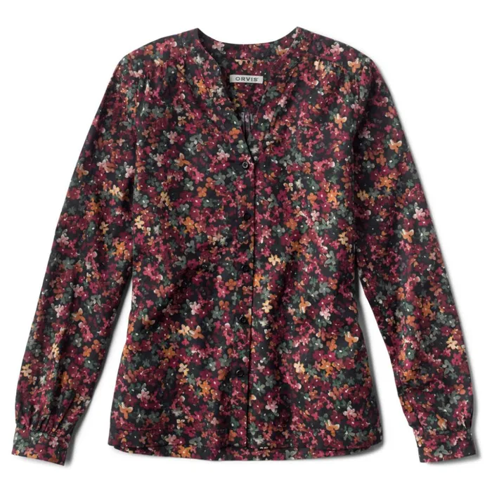 Shirts Women Orvis Wander LongSleeved Printed Shirt Autumn Watercolor Ditsy