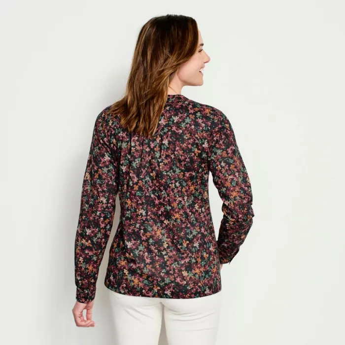 Shirts Women Orvis Wander LongSleeved Printed Shirt Autumn Watercolor Ditsy