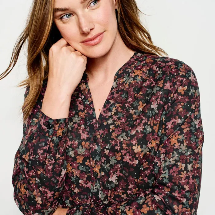Shirts Women Orvis Wander LongSleeved Printed Shirt Autumn Watercolor Ditsy